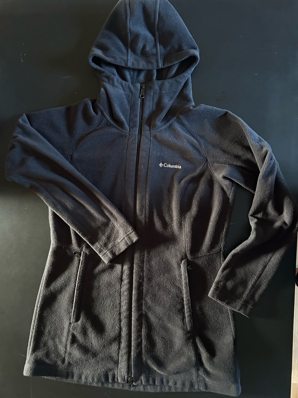 Columbia Black Full-Zip Hooded Fleece Jacket
